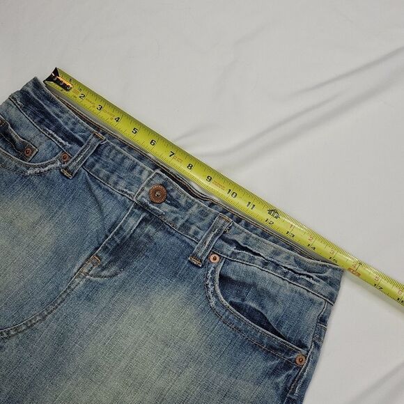 10 AEO mini denim jean skirt micro AMERICAN EAGLE OUTFITTERS medium large - Picture 9 of 11